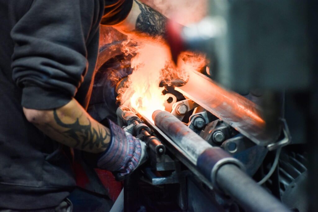 Firing metal in factory